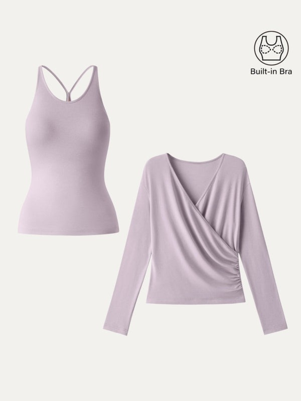 OGL Eco-MiYaMoon® Two-Piece Set Cami with Surplice Set